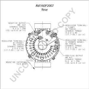 AVI160P2007 - 12VOLT 210AMP LEECE-NEVILLE ALTERNATOR, PAD MOUNT